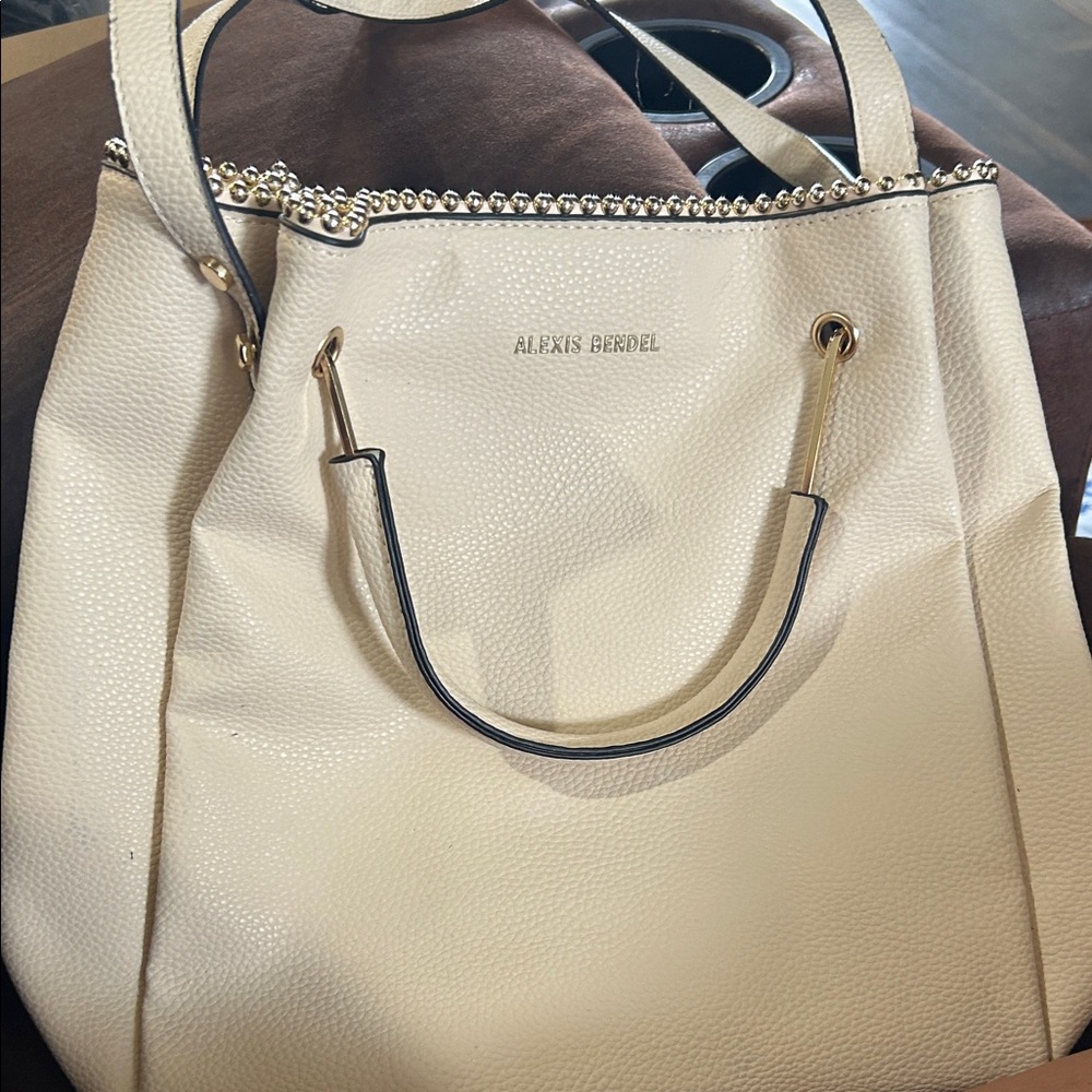 Alexis Bendel Elegant Cream Tote Bag